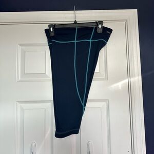 Dark Navy and Teal Athletic Leggings